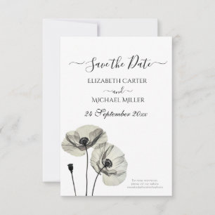 Einfache Elegante Minimalismus Schwarze und weiße  Save The Date