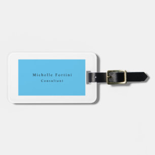 Einfache Elegante Minimalistisch Moderne Blau Weiß Gepäckanhänger