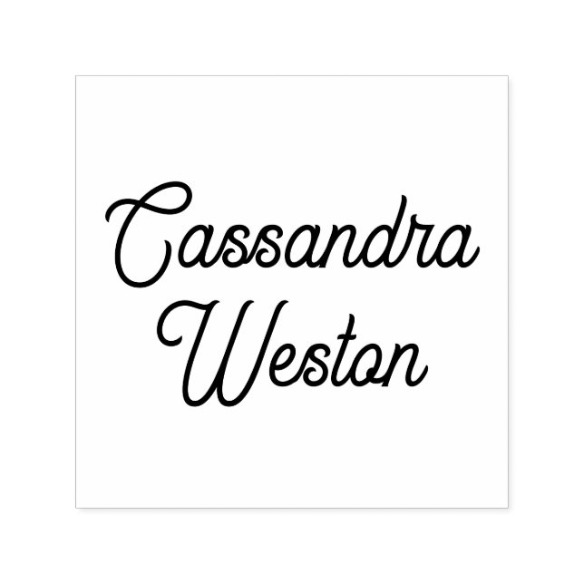 Einfache Elegante Minimalistische #7XL-Skriptbezei Permastempel (Design)