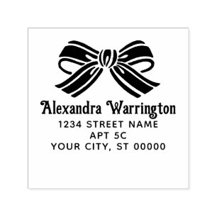 Einfache elegante Minimalistische Bow #5 Name Ret- Permastempel