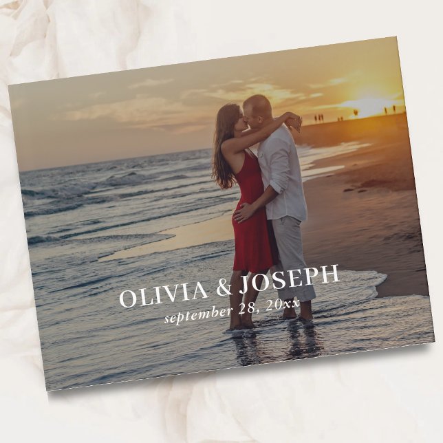 Einfache, elegante Minimalistische Foto Hochzeit Gästebuch (Von Creator hochgeladen)