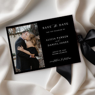 Einfache elegante minimalistische Foto-Hochzeit re Save The Date