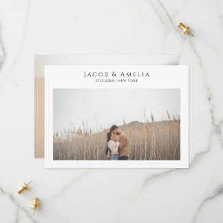 Einfache, elegante Minimalistische Foto Hochzeit Save The Date