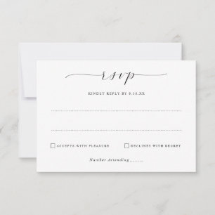 Einfache Elegante Minimalistische Hochzeits-Rückan RSVP Karte