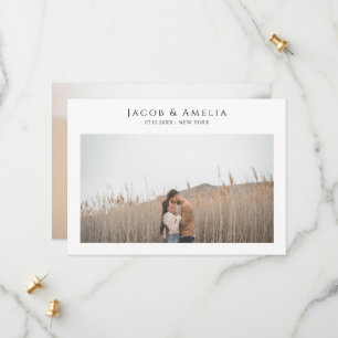 Einfache Elegante Minimalistische Hochzeitsfotos Save The Date