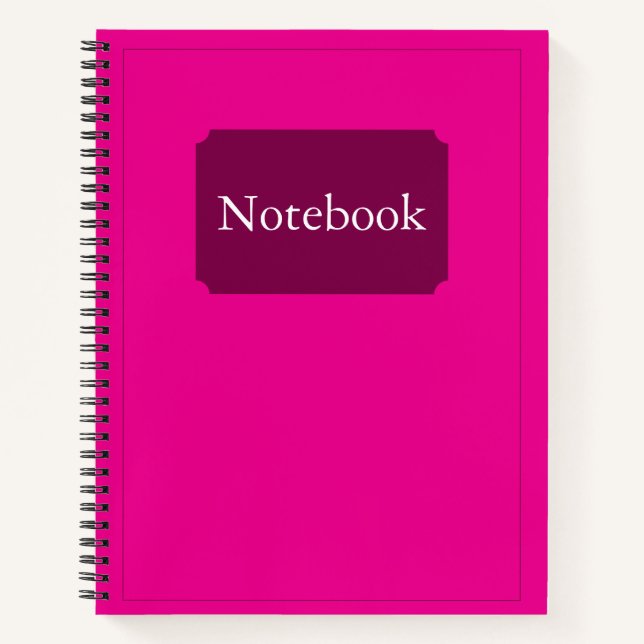 Einfache Elegante Minimalistische Hot Pink Chic Sp Notizbuch (Vorderseite)