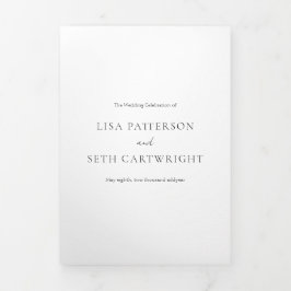 Einfache Elegante Minimalistische klassische Foto  Dreifach Gefaltete Einladung