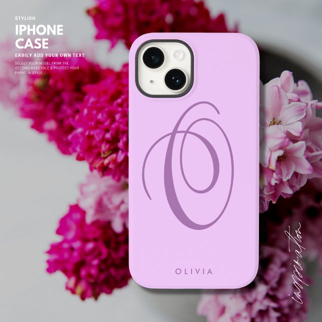 Einfache Elegante Minimalistische Lilac-Lila Skrip Case-Mate iPhone Hülle (Von Creator hochgeladen)