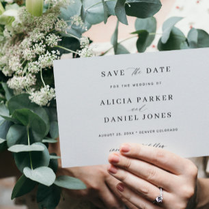 Einfache elegante minimalistische moderne Hochzeit Save The Date