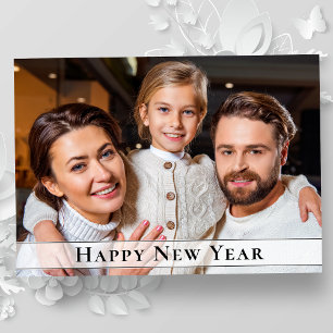 Einfache Elegante Minimalistische Neujahrsgrüße Feiertagskarte