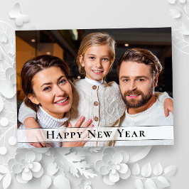 Einfache Elegante Minimalistische Neujahrsgrüße Feiertagspostkarte