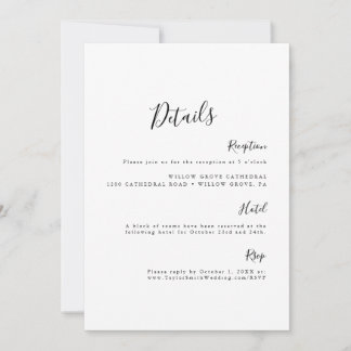 Einfache elegante minimalistische Schwarzweiß-Deta Einladung