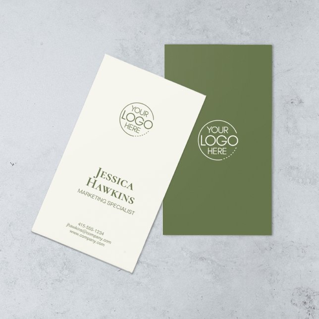 Einfache Elegante Modern Logo Grün Beruflich Visitenkarte (Von Creator hochgeladen)