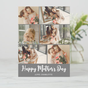 Einfache Elegante Modern Mothers Day Foto Collage Feiertagskarte