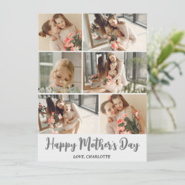 Einfache Elegante Modern Mothers Day Foto Collage Feiertagskarte