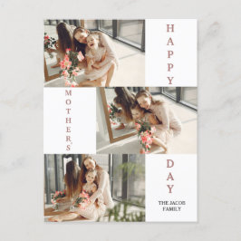 Einfache Elegante Modern Mothers Day Foto Collage Feiertagspostkarte