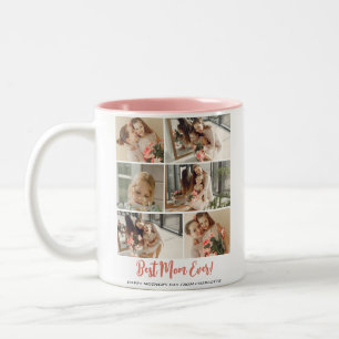 Einfache Elegante Modern Mothers Day Foto Collage Zweifarbige Tasse