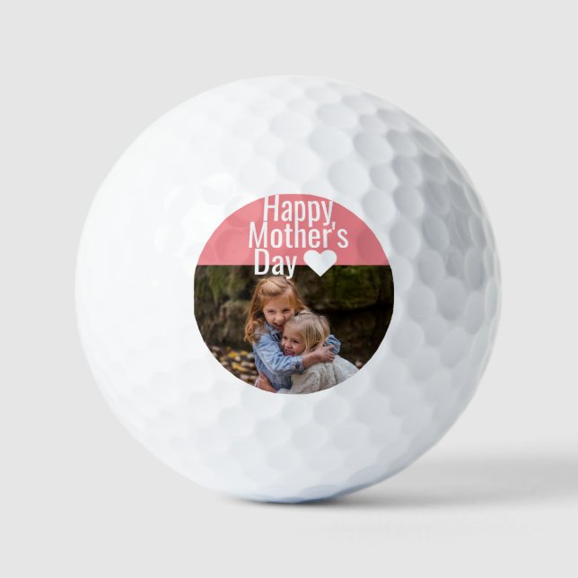 Einfache Elegante Modern Mothers Day Foto Name Golfball (Vorderseite)