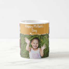 Einfache Elegante Modern Mothers Day Foto Name Kaffeetasse