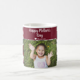 Einfache Elegante Modern Mothers Day Foto Name Kaffeetasse