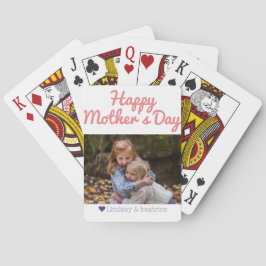 Einfache Elegante Modern Mothers Day Foto Name Spielkarten