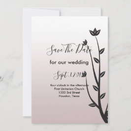 Einfache Elegante Moderne Blätter Save the Date Einladung