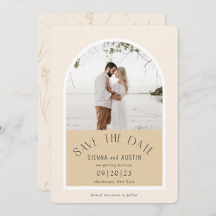 Einfache Elegante Moderne Erde Tones Beige Hochzei Save The Date