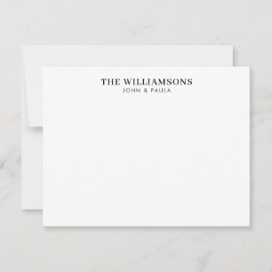 Einfache Elegante Moderne Familienname Schwarzer S Mitteilungskarte