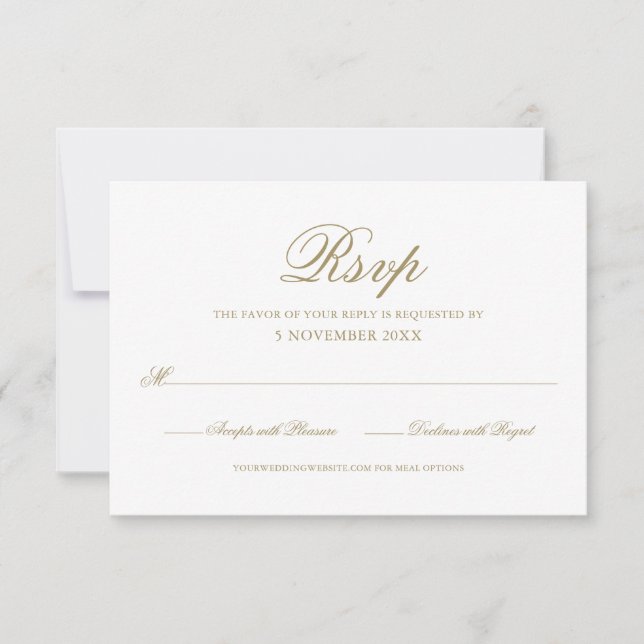 Einfache Elegante Moderne formale Schrift RSVP Karte (Vorderseite)