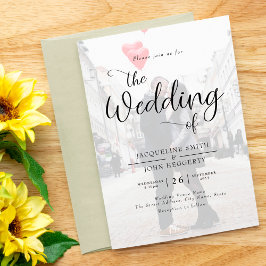 Einfache Elegante Moderne Foto Hochzeit Einladung