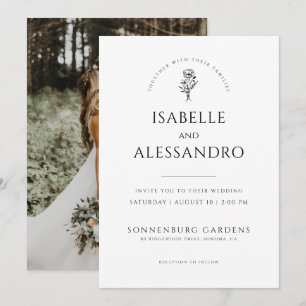 Einfache elegante moderne Foto-Hochzeit Einladung
