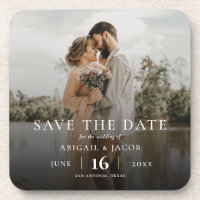 Einfache elegante moderne Foto-Hochzeit Save the D