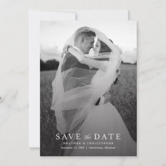 Einfache elegante moderne Foto-Hochzeit Save The Date