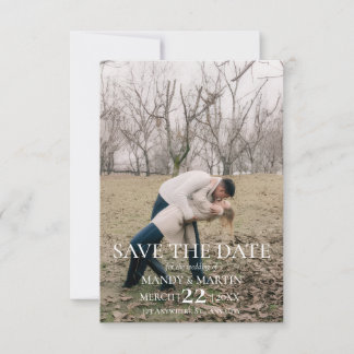 Einfache elegante moderne Foto-Hochzeit Save The Date