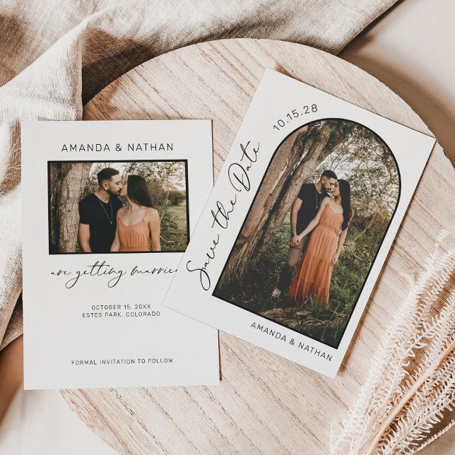 Einfache Elegante Moderne Foto Hochzeit Save The Date (Von Creator hochgeladen)