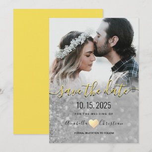 Einfache elegante moderne Foto-Hochzeit Save The Date