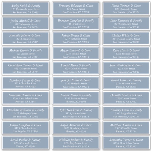 Einfache elegante moderne Gästebuchnamen Adresse Aufkleber (Vorderseite)