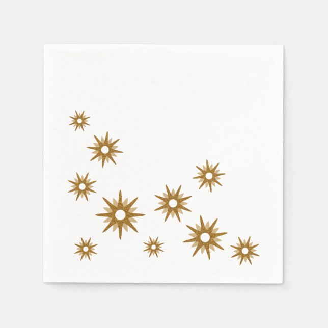 Einfache Elegante Moderne Gold Stars Serviette (Vorderseite)