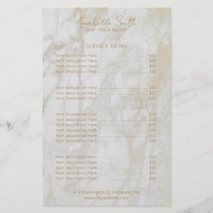 Einfache elegante, moderne Goldmarmor-Preisliste