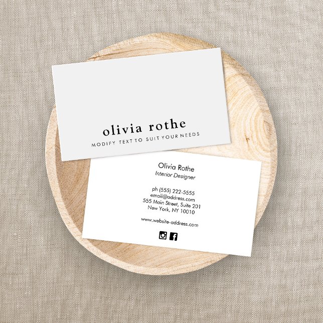 Einfache elegante, moderne Gray Gray Business Card Visitenkarte (Von Creator hochgeladen)