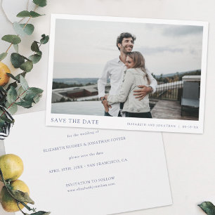 Einfache elegante moderne Hochzeit des Fotos rette Save The Date