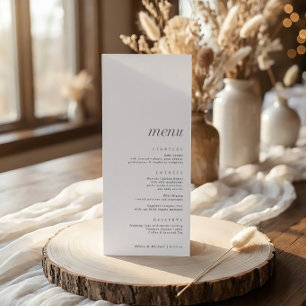 Einfache elegante moderne Hochzeit mit Danke auf d Menükarte