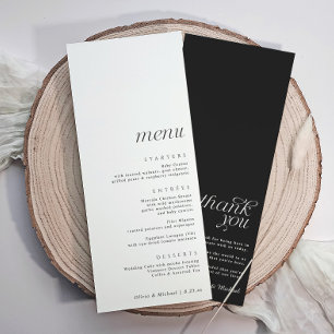 Einfache elegante moderne Hochzeit mit Danke auf d Menükarte