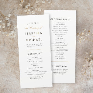 Einfache Elegante Moderne Hochzeit Programm