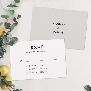Einfache Elegante Moderne Hochzeit RSVP Custom Karte