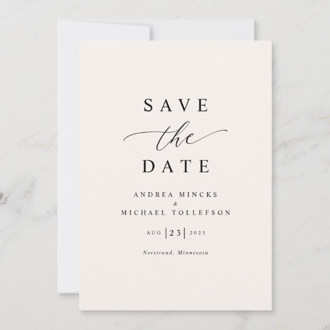 Einfache Elegante Moderne Hochzeit Save The Date (Vorderseite)