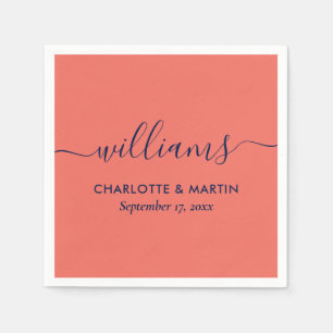 Einfache Elegante Moderne Hochzeit von Navy Blue u Serviette