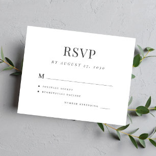 Einfache elegante moderne Hochzeits-RSVP-Karte im