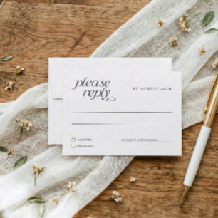 Einfache elegante moderne Hochzeitsmahlzeit Wahl RSVP Karte