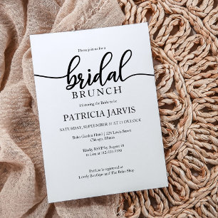 Einfache Elegante Moderne Kalligraphie Bridal Brun Einladung